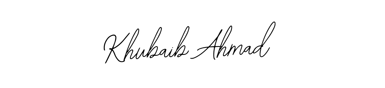 How to make Khubaib Ahmad name signature. Use Bearetta-2O07w style for creating short signs online. This is the latest handwritten sign. Khubaib Ahmad signature style 12 images and pictures png