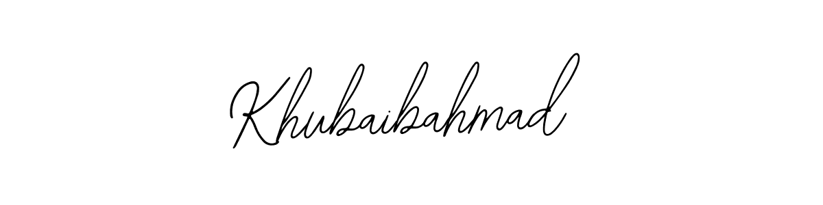 The best way (Bearetta-2O07w) to make a short signature is to pick only two or three words in your name. The name Khubaibahmad include a total of six letters. For converting this name. Khubaibahmad signature style 12 images and pictures png