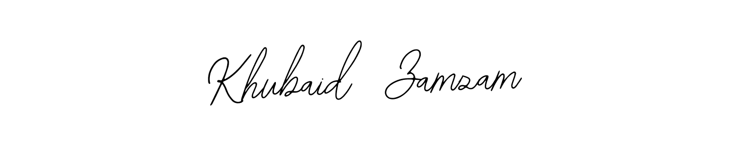 You can use this online signature creator to create a handwritten signature for the name Khubaid  Zamzam. This is the best online autograph maker. Khubaid  Zamzam signature style 12 images and pictures png