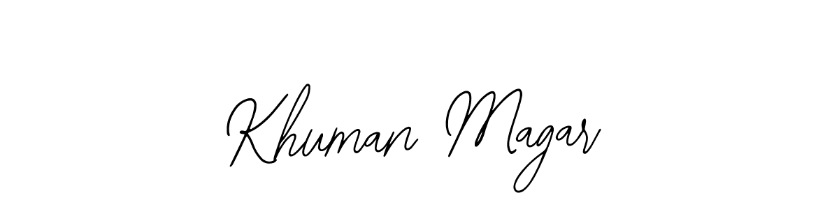 Make a beautiful signature design for name Khuman Magar. With this signature (Bearetta-2O07w) style, you can create a handwritten signature for free. Khuman Magar signature style 12 images and pictures png