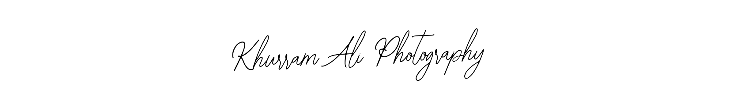 How to make Khurram Ali Photography  name signature. Use Bearetta-2O07w style for creating short signs online. This is the latest handwritten sign. Khurram Ali Photography  signature style 12 images and pictures png