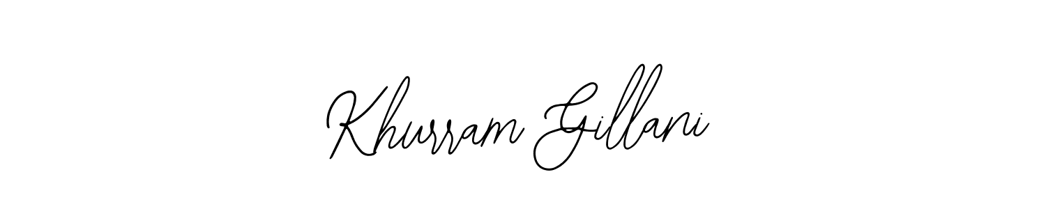 How to make Khurram Gillani name signature. Use Bearetta-2O07w style for creating short signs online. This is the latest handwritten sign. Khurram Gillani signature style 12 images and pictures png