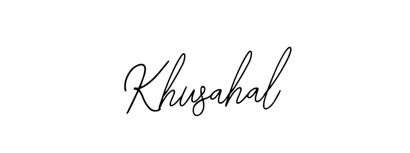 Use a signature maker to create a handwritten signature online. With this signature software, you can design (Bearetta-2O07w) your own signature for name Khusahal. Khusahal signature style 12 images and pictures png