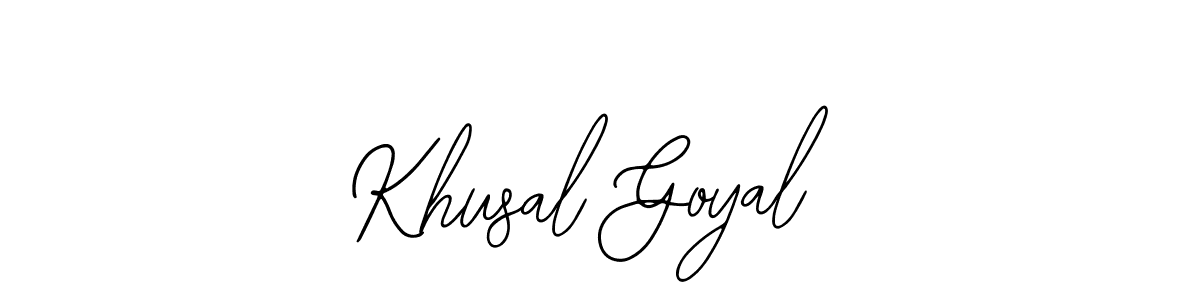 The best way (Bearetta-2O07w) to make a short signature is to pick only two or three words in your name. The name Khusal Goyal include a total of six letters. For converting this name. Khusal Goyal signature style 12 images and pictures png