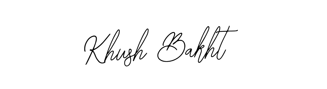 You should practise on your own different ways (Bearetta-2O07w) to write your name (Khush Bakht) in signature. don't let someone else do it for you. Khush Bakht signature style 12 images and pictures png