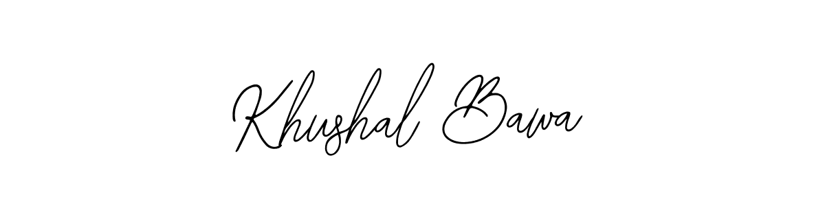 You should practise on your own different ways (Bearetta-2O07w) to write your name (Khushal Bawa) in signature. don't let someone else do it for you. Khushal Bawa signature style 12 images and pictures png
