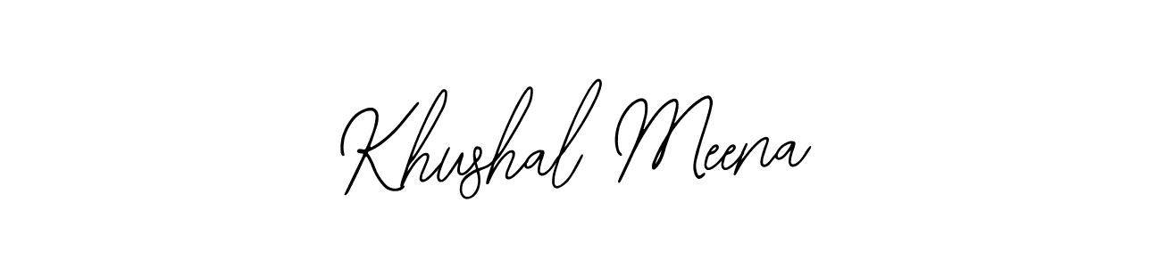 The best way (Bearetta-2O07w) to make a short signature is to pick only two or three words in your name. The name Khushal Meena include a total of six letters. For converting this name. Khushal Meena signature style 12 images and pictures png