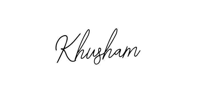 How to make Khusham name signature. Use Bearetta-2O07w style for creating short signs online. This is the latest handwritten sign. Khusham signature style 12 images and pictures png