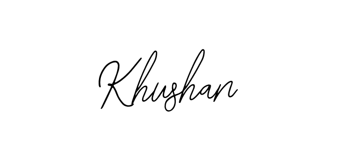 Use a signature maker to create a handwritten signature online. With this signature software, you can design (Bearetta-2O07w) your own signature for name Khushan. Khushan signature style 12 images and pictures png