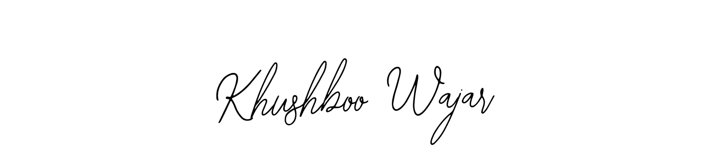 Also You can easily find your signature by using the search form. We will create Khushboo Wajar name handwritten signature images for you free of cost using Bearetta-2O07w sign style. Khushboo Wajar signature style 12 images and pictures png
