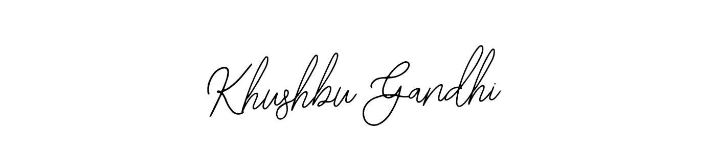 You should practise on your own different ways (Bearetta-2O07w) to write your name (Khushbu Gandhi) in signature. don't let someone else do it for you. Khushbu Gandhi signature style 12 images and pictures png