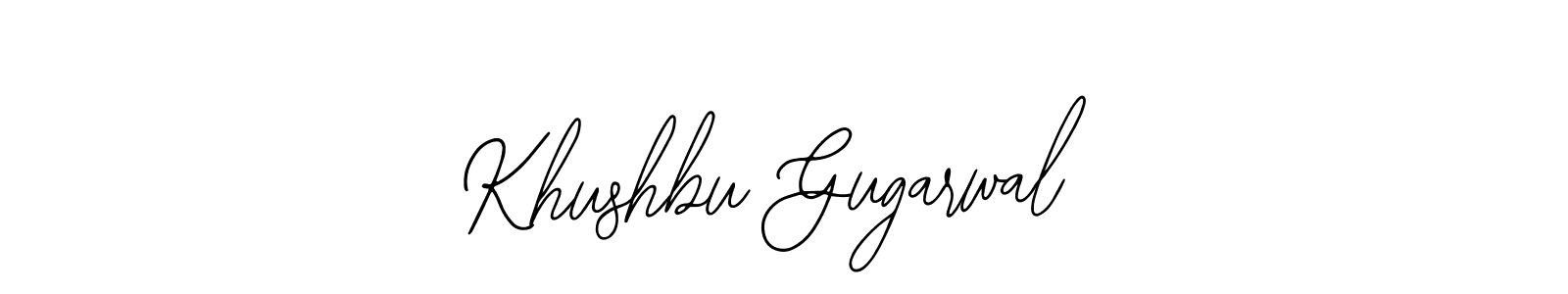 You should practise on your own different ways (Bearetta-2O07w) to write your name (Khushbu Gugarwal) in signature. don't let someone else do it for you. Khushbu Gugarwal signature style 12 images and pictures png