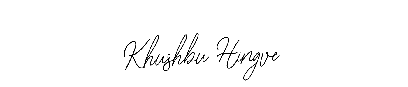 How to make Khushbu Hingve name signature. Use Bearetta-2O07w style for creating short signs online. This is the latest handwritten sign. Khushbu Hingve signature style 12 images and pictures png