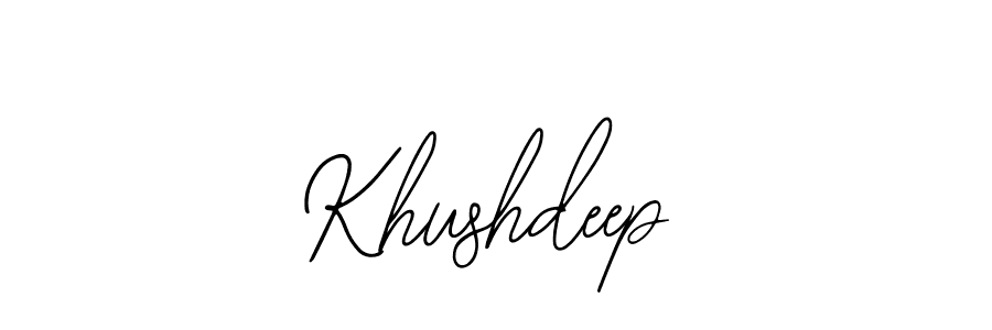 How to make Khushdeep name signature. Use Bearetta-2O07w style for creating short signs online. This is the latest handwritten sign. Khushdeep signature style 12 images and pictures png