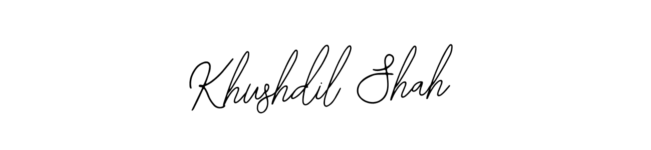 Also You can easily find your signature by using the search form. We will create Khushdil Shah name handwritten signature images for you free of cost using Bearetta-2O07w sign style. Khushdil Shah signature style 12 images and pictures png