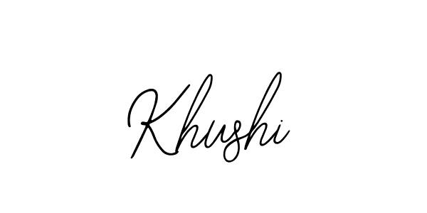 How to make Khushi name signature. Use Bearetta-2O07w style for creating short signs online. This is the latest handwritten sign. Khushi signature style 12 images and pictures png