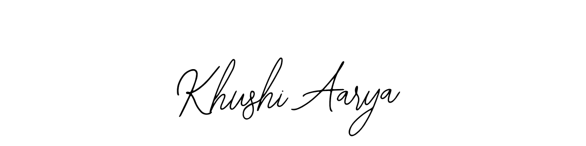 Design your own signature with our free online signature maker. With this signature software, you can create a handwritten (Bearetta-2O07w) signature for name Khushi Aarya. Khushi Aarya signature style 12 images and pictures png