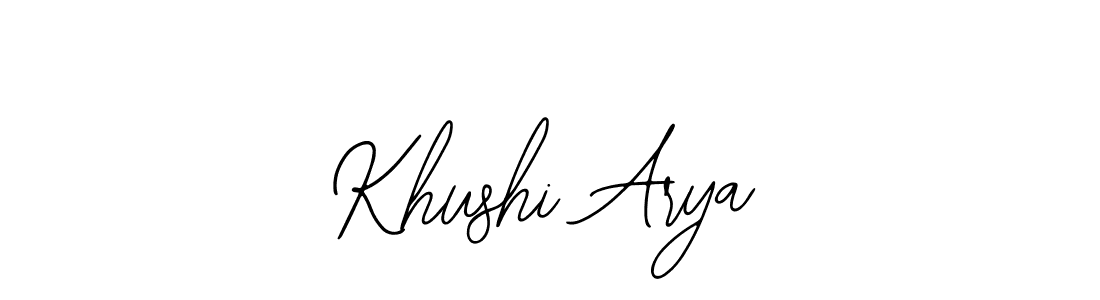 Make a beautiful signature design for name Khushi Arya. With this signature (Bearetta-2O07w) style, you can create a handwritten signature for free. Khushi Arya signature style 12 images and pictures png