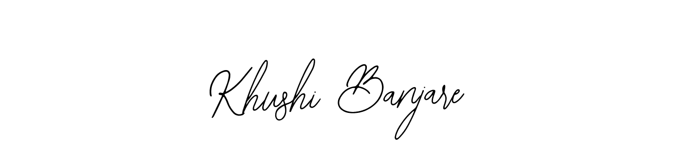 Also we have Khushi Banjare name is the best signature style. Create professional handwritten signature collection using Bearetta-2O07w autograph style. Khushi Banjare signature style 12 images and pictures png