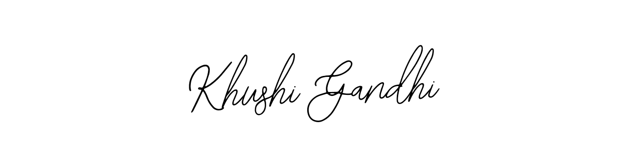 Use a signature maker to create a handwritten signature online. With this signature software, you can design (Bearetta-2O07w) your own signature for name Khushi Gandhi. Khushi Gandhi signature style 12 images and pictures png