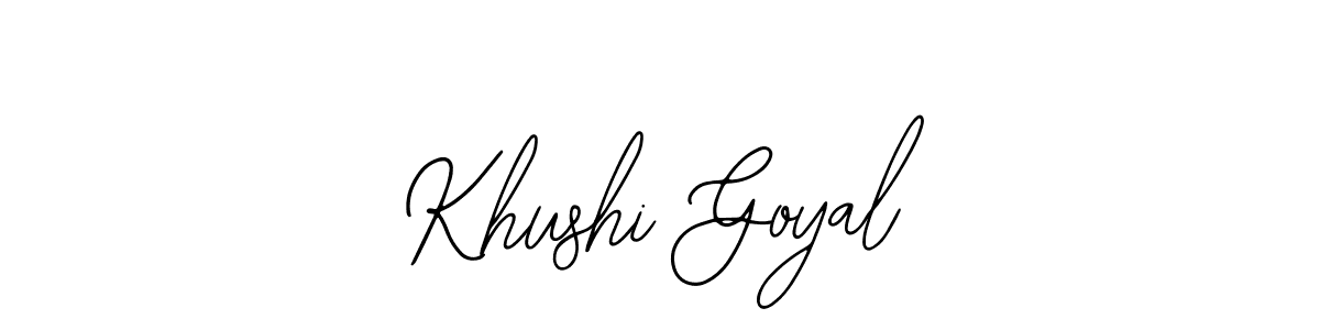 You should practise on your own different ways (Bearetta-2O07w) to write your name (Khushi Goyal) in signature. don't let someone else do it for you. Khushi Goyal signature style 12 images and pictures png