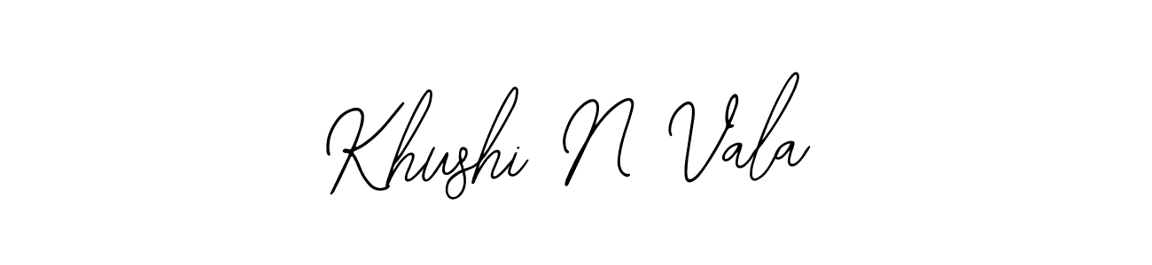 How to make Khushi N Vala name signature. Use Bearetta-2O07w style for creating short signs online. This is the latest handwritten sign. Khushi N Vala signature style 12 images and pictures png