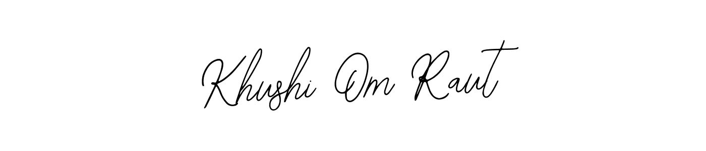 This is the best signature style for the Khushi Om Raut name. Also you like these signature font (Bearetta-2O07w). Mix name signature. Khushi Om Raut signature style 12 images and pictures png