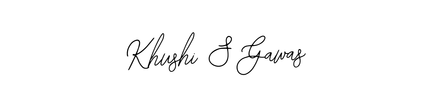 The best way (Bearetta-2O07w) to make a short signature is to pick only two or three words in your name. The name Khushi S Gawas include a total of six letters. For converting this name. Khushi S Gawas signature style 12 images and pictures png