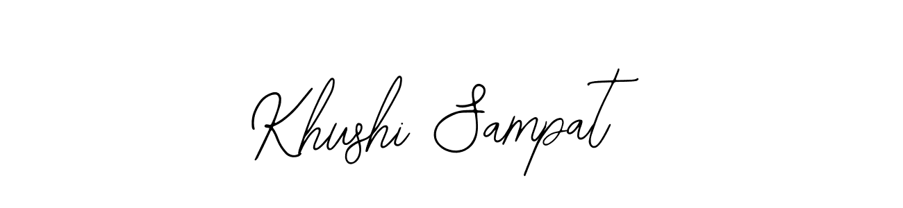 You should practise on your own different ways (Bearetta-2O07w) to write your name (Khushi Sampat) in signature. don't let someone else do it for you. Khushi Sampat signature style 12 images and pictures png