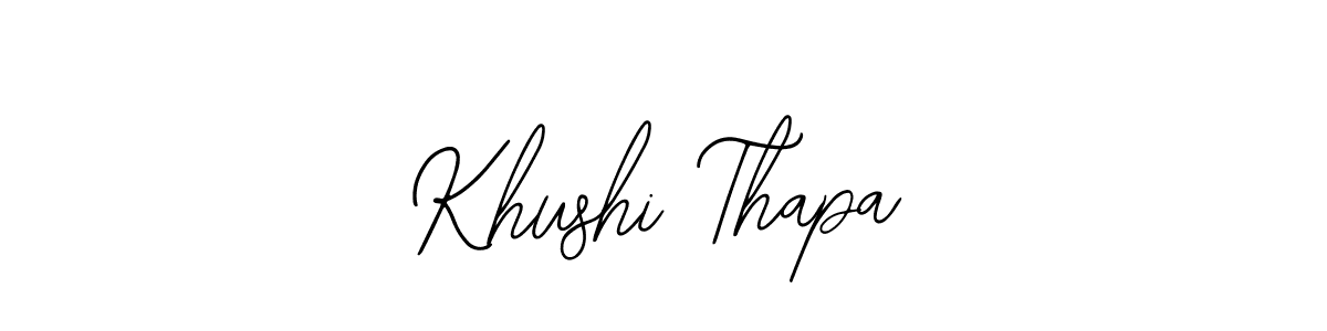 It looks lik you need a new signature style for name Khushi Thapa. Design unique handwritten (Bearetta-2O07w) signature with our free signature maker in just a few clicks. Khushi Thapa signature style 12 images and pictures png