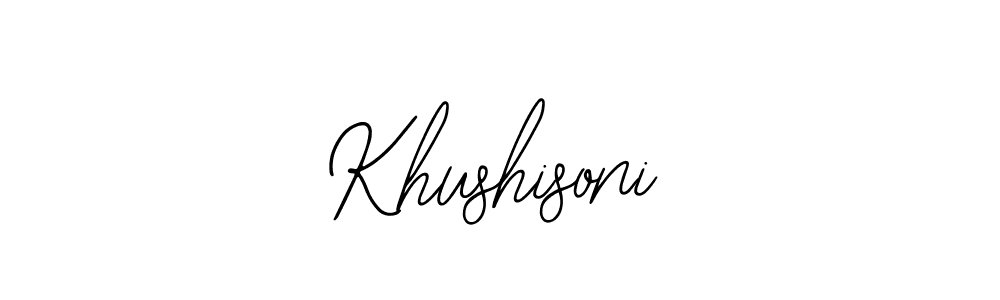 How to make Khushisoni name signature. Use Bearetta-2O07w style for creating short signs online. This is the latest handwritten sign. Khushisoni signature style 12 images and pictures png