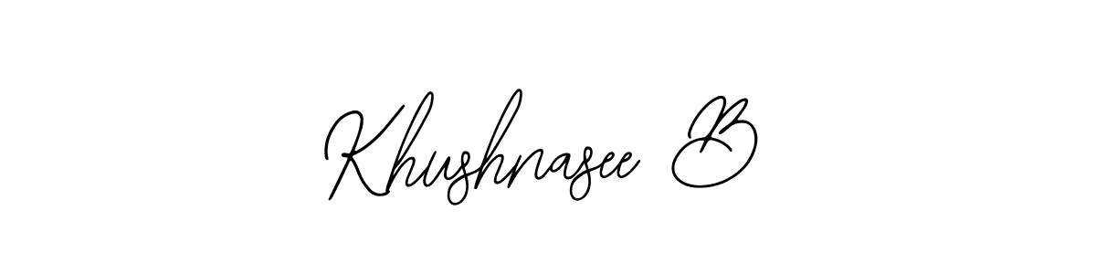 if you are searching for the best signature style for your name Khushnasee B. so please give up your signature search. here we have designed multiple signature styles  using Bearetta-2O07w. Khushnasee B signature style 12 images and pictures png