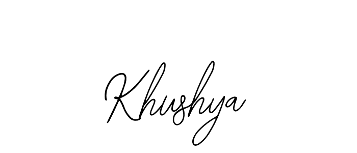 How to make Khushya name signature. Use Bearetta-2O07w style for creating short signs online. This is the latest handwritten sign. Khushya signature style 12 images and pictures png
