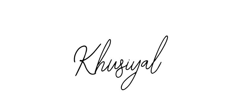 How to make Khusiyal name signature. Use Bearetta-2O07w style for creating short signs online. This is the latest handwritten sign. Khusiyal signature style 12 images and pictures png