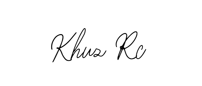 Use a signature maker to create a handwritten signature online. With this signature software, you can design (Bearetta-2O07w) your own signature for name Khuz Rc. Khuz Rc signature style 12 images and pictures png