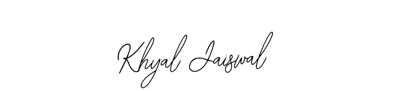 Use a signature maker to create a handwritten signature online. With this signature software, you can design (Bearetta-2O07w) your own signature for name Khyal Jaiswal. Khyal Jaiswal signature style 12 images and pictures png