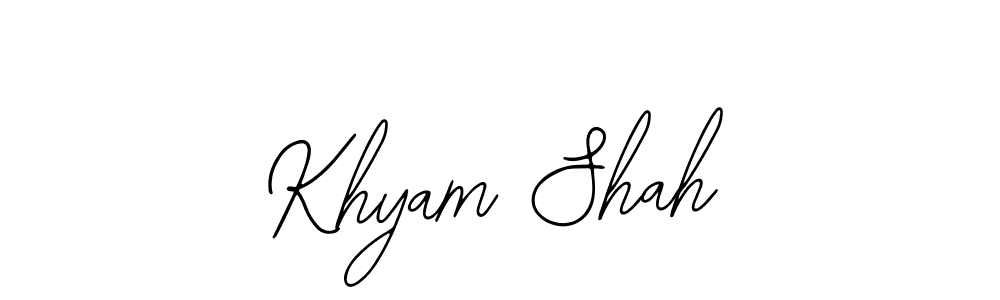 You should practise on your own different ways (Bearetta-2O07w) to write your name (Khyam Shah) in signature. don't let someone else do it for you. Khyam Shah signature style 12 images and pictures png