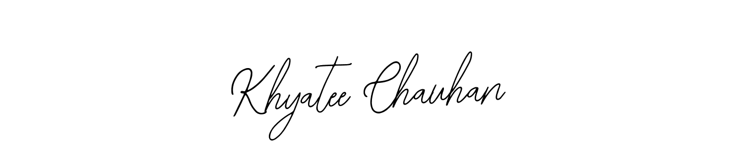 Create a beautiful signature design for name Khyatee Chauhan. With this signature (Bearetta-2O07w) fonts, you can make a handwritten signature for free. Khyatee Chauhan signature style 12 images and pictures png