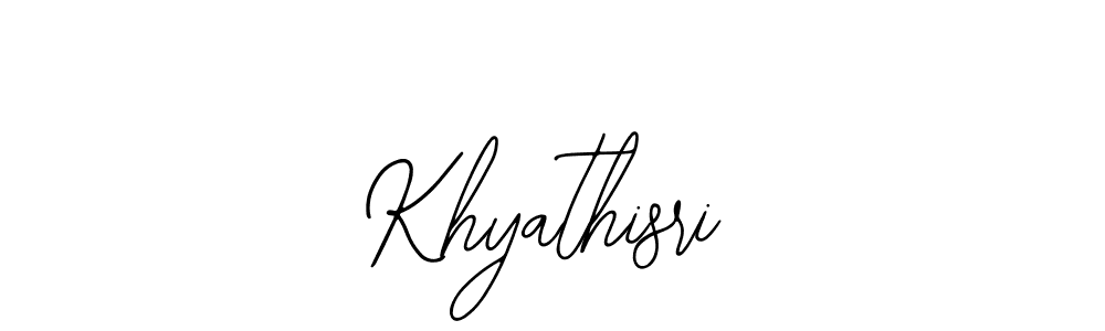Use a signature maker to create a handwritten signature online. With this signature software, you can design (Bearetta-2O07w) your own signature for name Khyathisri. Khyathisri signature style 12 images and pictures png