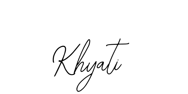 Use a signature maker to create a handwritten signature online. With this signature software, you can design (Bearetta-2O07w) your own signature for name Khyati. Khyati signature style 12 images and pictures png
