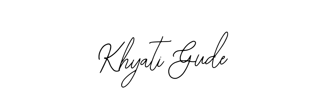 Bearetta-2O07w is a professional signature style that is perfect for those who want to add a touch of class to their signature. It is also a great choice for those who want to make their signature more unique. Get Khyati Gude name to fancy signature for free. Khyati Gude signature style 12 images and pictures png