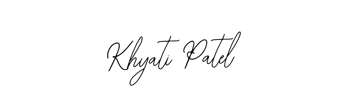 Design your own signature with our free online signature maker. With this signature software, you can create a handwritten (Bearetta-2O07w) signature for name Khyati Patel. Khyati Patel signature style 12 images and pictures png