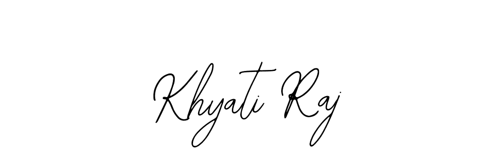 How to make Khyati Raj name signature. Use Bearetta-2O07w style for creating short signs online. This is the latest handwritten sign. Khyati Raj signature style 12 images and pictures png