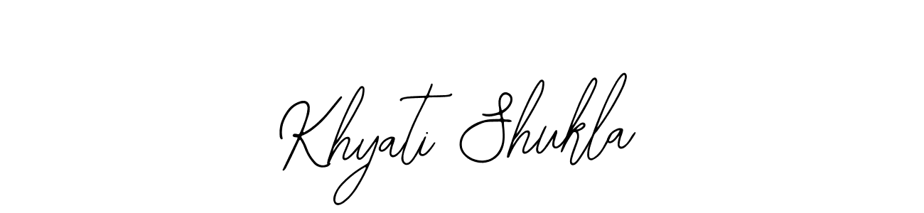 How to make Khyati Shukla name signature. Use Bearetta-2O07w style for creating short signs online. This is the latest handwritten sign. Khyati Shukla signature style 12 images and pictures png
