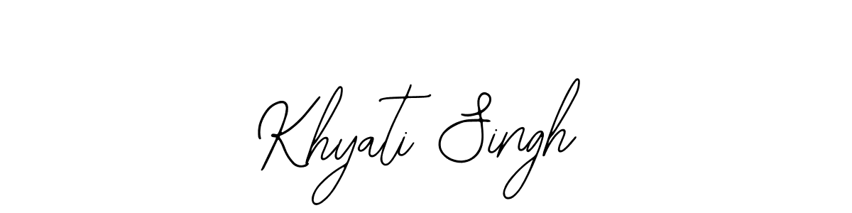 How to make Khyati Singh name signature. Use Bearetta-2O07w style for creating short signs online. This is the latest handwritten sign. Khyati Singh signature style 12 images and pictures png