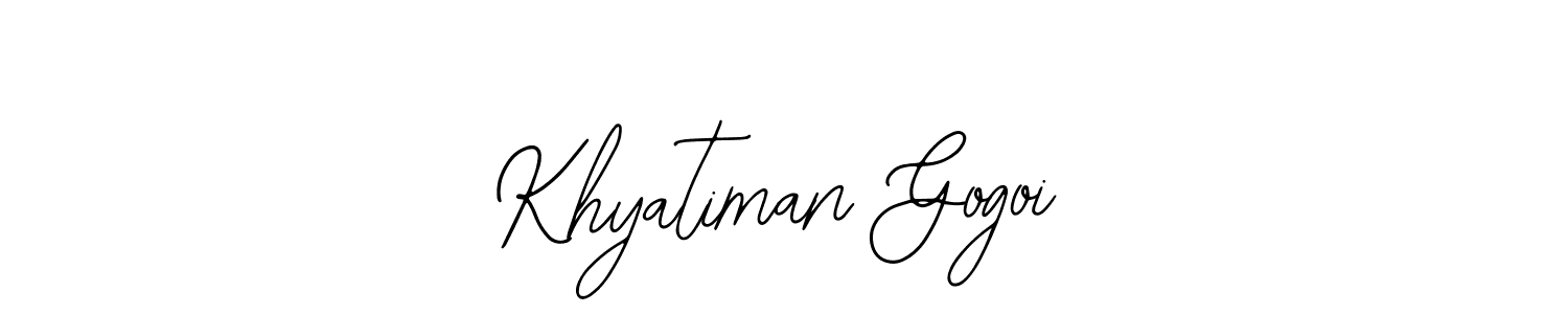 if you are searching for the best signature style for your name Khyatiman Gogoi. so please give up your signature search. here we have designed multiple signature styles  using Bearetta-2O07w. Khyatiman Gogoi signature style 12 images and pictures png