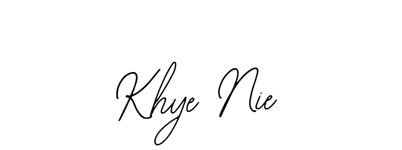 Design your own signature with our free online signature maker. With this signature software, you can create a handwritten (Bearetta-2O07w) signature for name Khye Nie. Khye Nie signature style 12 images and pictures png