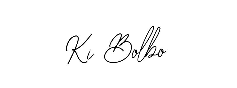How to make Ki Bolbo name signature. Use Bearetta-2O07w style for creating short signs online. This is the latest handwritten sign. Ki Bolbo signature style 12 images and pictures png