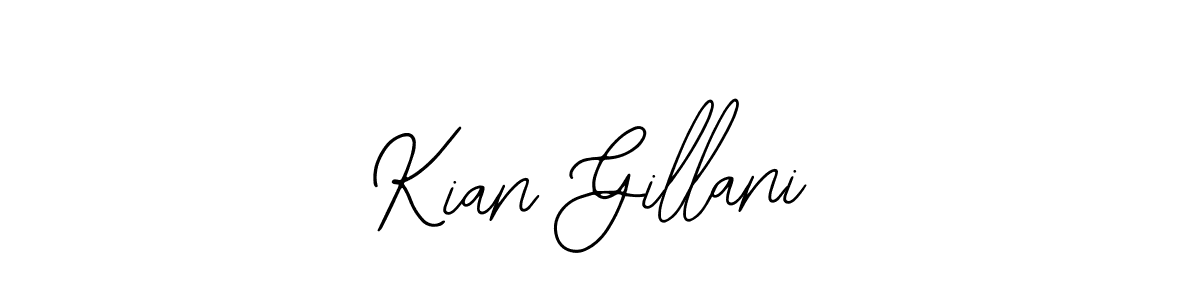 You should practise on your own different ways (Bearetta-2O07w) to write your name (Kian Gillani) in signature. don't let someone else do it for you. Kian Gillani signature style 12 images and pictures png