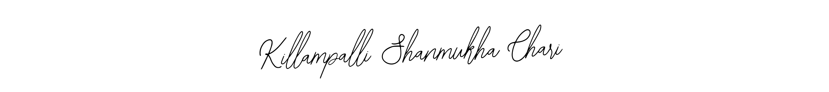 Also You can easily find your signature by using the search form. We will create Killampalli Shanmukha Chari name handwritten signature images for you free of cost using Bearetta-2O07w sign style. Killampalli Shanmukha Chari signature style 12 images and pictures png